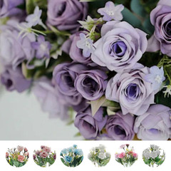 4 Bushes 12″ Silk Roses Artificial Flowers Bouquets Party Events Decorations