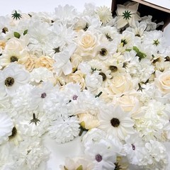 Artificial Champagne White Flowers Bulk Silk Roses Fake Flowers White Champagne