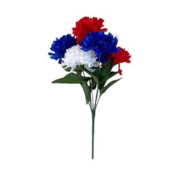 10pcs Patriotic Red White Blue Peony Bouquet Indoor Outdoor Decor