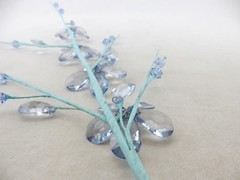 Floral Wire Garland Tree, Bridal Decor, Blue Faux Crystal Flowers, Cassiani 1302