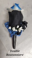 Black Royal Blue Rose Calla Lily Bridal Wedding Bouquet Accessories