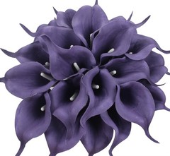 20pcs Calla Lily Bridal Wedding Bouquet Lataex Real Touch Artificial Flower H…