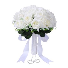 Elegant Artificial Flower Wedding Bouquet Bridal Handheld Rose Flower for Event