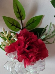 Formal pin on boutonniere set of carnations