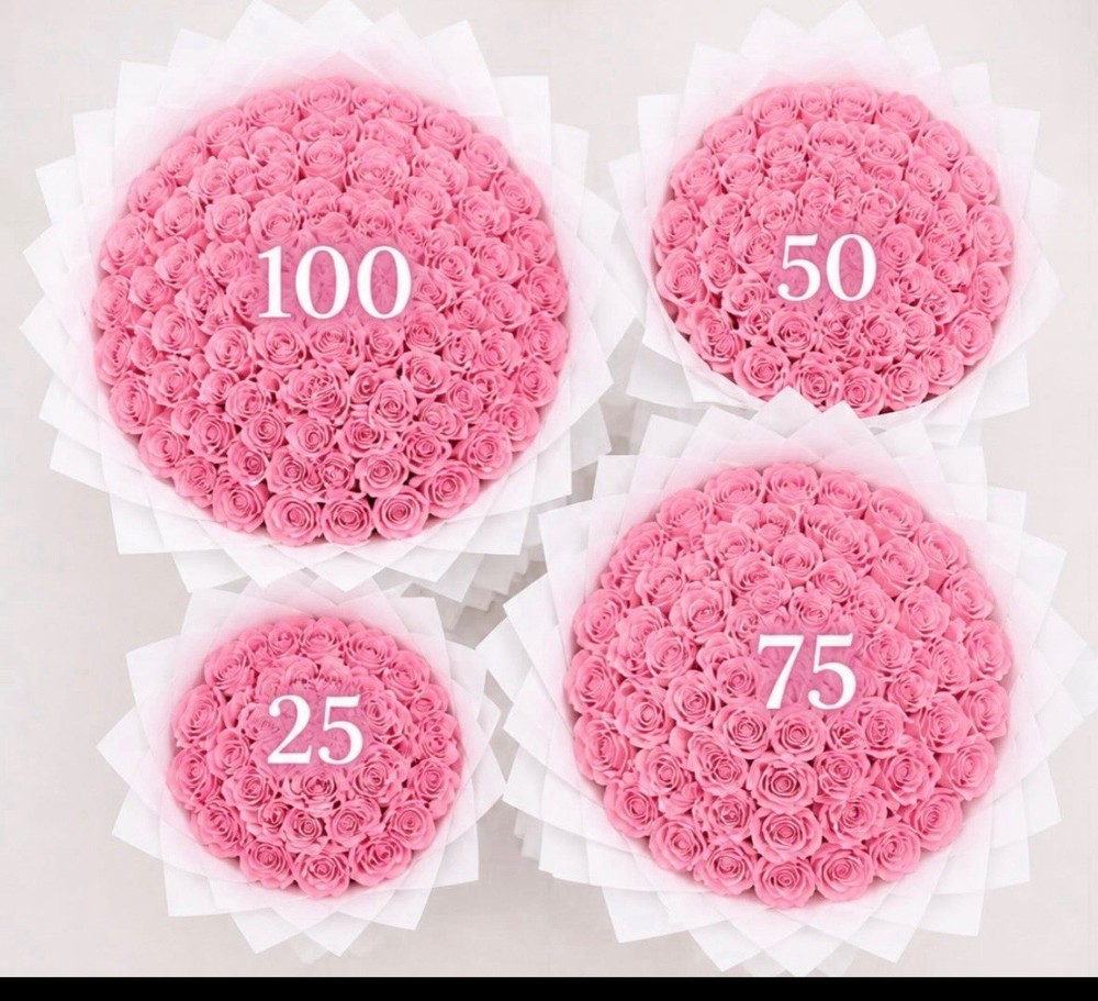 50 Fresh Pink Rose Bouquet Customizable Next Business Shipping From Ca US