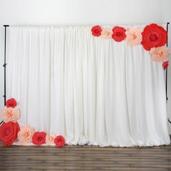 2 pcs 20″ Red Artificial Large Roses Flowers Wall Backdrop Party Wedding