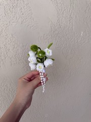 Handmade Pipecleaner Wedding Bouquet & Buttonhole – Lily of the Valley Set