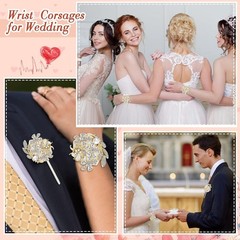 Vintage Style Rhinestone Wrist Corsage & Boutonniere for All Special Occasions