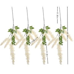 4pcs 47.2-inch Artificial Fake Wisteria Hanging Flower Garland Silk Flower Strin