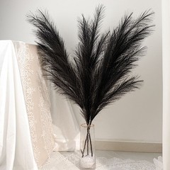 3 BLACK 44″ ARTIFICIAL Pampas Grass SPRAYS Faux Plant STEMS Party Decorations