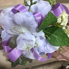 Silk Wrist Corsage In Shades Of Purples. Simply Beautiful And Perfect For Prom.