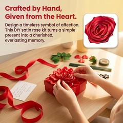 Complete DIY Floral Kit: 105 Premade Satin Ribbon Petals for Elegant Bouquets