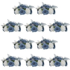 Flower Ball Arrangement Bouquet: Pcs 9.4 inch Diameter 10 Dusty Blue & White