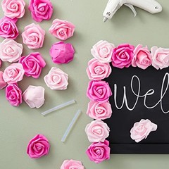 Artificial Flowers Foam Rose Heads – 3 x 1.2 in, Mixed Pink Shades, 100 Pack