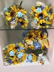 Wedding Flower bouquet Decorations Sunflowers And Blues You Can Change Colors