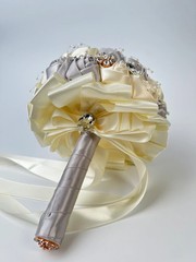 Rhinestone Pearl Bridal Brooch Rose Bouquet For Wedding
