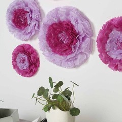 6 pack 7″ 9″ 11″ Lavender Tissue Paper Carnation Flowers Sale Sale Home Backdrop