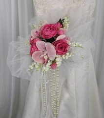 Pretty Ballerina Rose and Orchid Faux Silk Wedding Bouquet