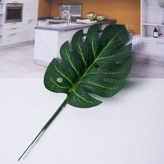 6 BLACK Monstera ARTIFICIAL LEAVES Tropical Greenery Stems Wedding Decorations