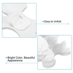 6Pcs 9.8ft 4-Leaf Paper Flower Garland Hanging Streamers, White