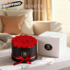 ChosiaRose Flowers Forever Preserved Roses – 27 Large, Red