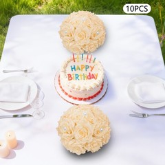Artificial Flower Ball 10 Pcs Champagne Diamond Rose Pearl Wedding Centerpiece