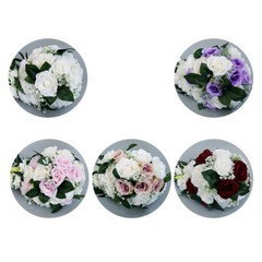 Bridal Artificial Rose Bouquet Silk Flowers Bridesmaid Drop Shape Decor