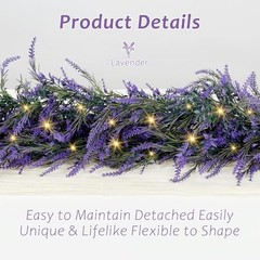 Lavender Garland with LightsPcs 6FT Purple Flower Garland, Artificial Spring 2