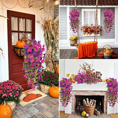 Artificial Flowers UV Resistant Plastic Fake Plants Garden Yard Porch Home Decor