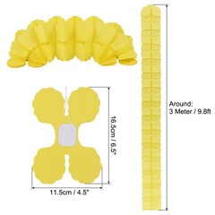 9.8ft Four-Leaf Garland, 9 Pack Tissue Paper Hanging Flower, Yellow