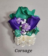 Hunter Green Purple Ivory Rose Calla Lily Orchid Bridal Wedding Bouquet Accessor