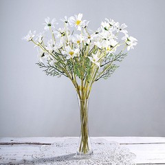 WHITE 6 Bushes 20″ SILK ARTIFICIAL DAISY FLOWERS Sprays Wedding Party Supplies