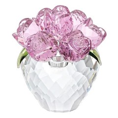 Crystal Flower Figurines- Glass Rose Home Decor – Flower Bouquet for Pink