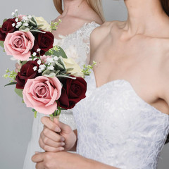 Lilac & Blush Burgundy Bridesmaid Bouquets Set of 6 for Wedding 2024