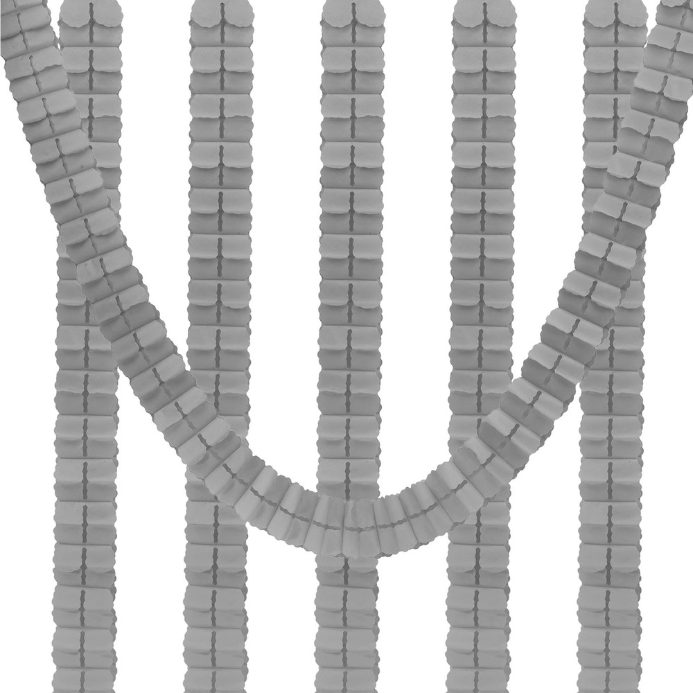 6Pcs 9.8ft Four-Leaf Paper Flower Garland Hanging Streamers Grey