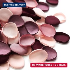 Floroom 300pcs Rose Petals Burgundy Maroon Faux Silk Flower Petals for Wedding F