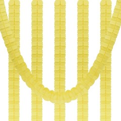 6Pcs 9.8ft Four-Leaf Paper Flower Garland Hanging Streamers, Yellow