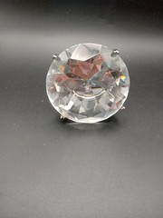 Huge Diamond Ring Paperweight Marriage Proposal Announcement Desk Crystal Gag