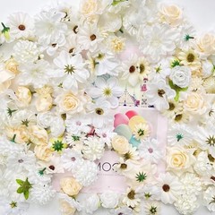 Artificial Champagne White Flowers Bulk Silk Roses Fake Flowers White Champagne