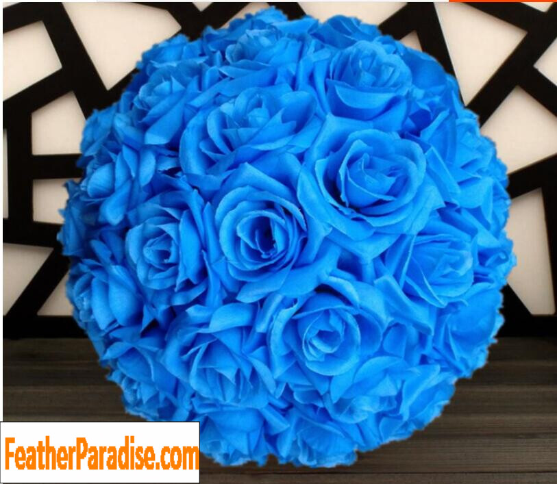 Royal Blue Rose Flower Pomander Wedding Kissing Ball 11-12 inches USA Seller