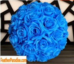 Royal Blue Rose Flower Pomander Wedding Kissing Ball 11-12 inches USA Seller