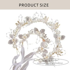 Elegant Flower Tiaras Hairband with Wrist Flower 2in1 Flower Girl Wedding Props