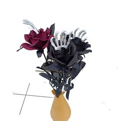Halloween Rose Flower with Hand Bone for Wedding Party Home Bedroom Decorations