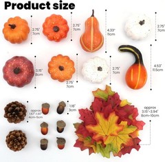 36PCS Mini Artificial Pumpkins Fall Decor Set – Realistic Small Fake Style 2