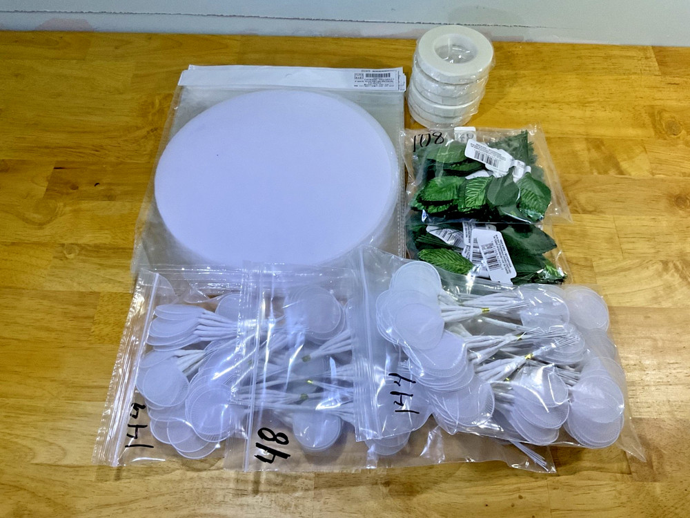 Large Lot Bridal Floral Wedding Bouquet & Boutonniere Making Supplies