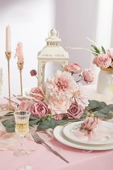 Fake Silk Flowers, y Pink Bridal Bouquet, Party Decor, Pink