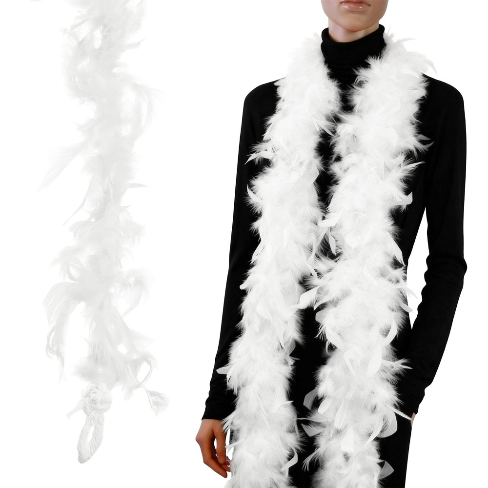 40g 2 Yards Feather Boa, Costume Turkey Chandelle Feathers Boa White