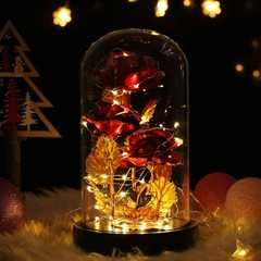 Beauty and The Beast Rose,Preserved Flowers Bouquets Gifts,Light Up Red Rose