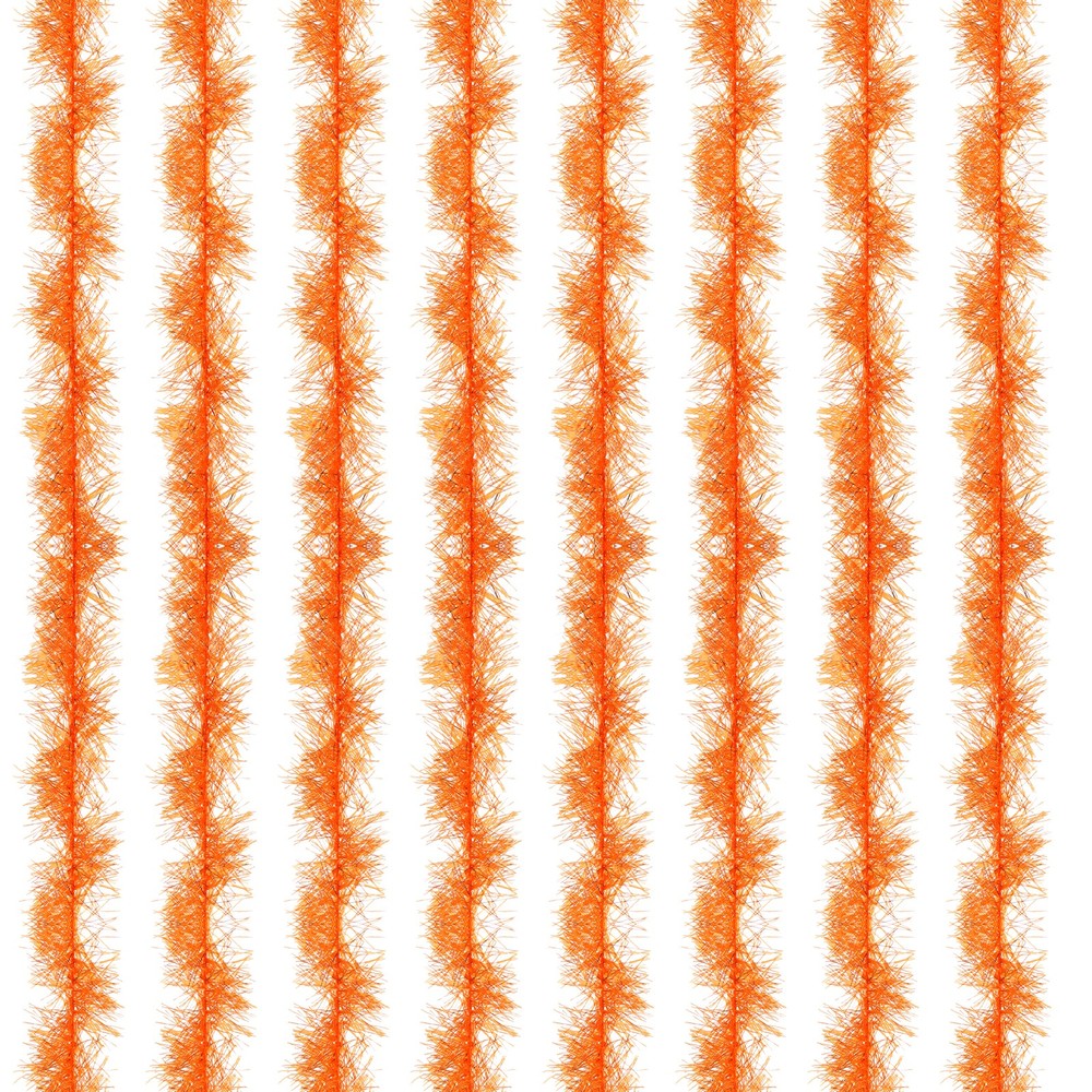 5Ft Feather Boa, 8 Pcs Artificial Fluffy Feather Boas, Orange Yellow
