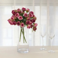 DUSTY ROSE 2 Bouquets 12″ Faux Open Roses Artificial FLOWER Bushes Party Events